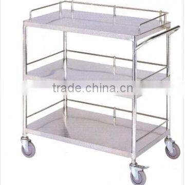 Treatment trolley with three shelves