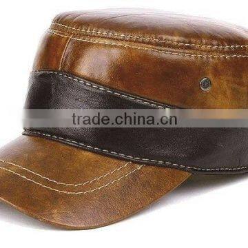 New Fashion Men's (100% Real Brown cowhide) Leather Hat / Flat Beret