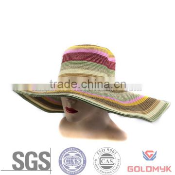 Ladies wide brim straw beach sun hat