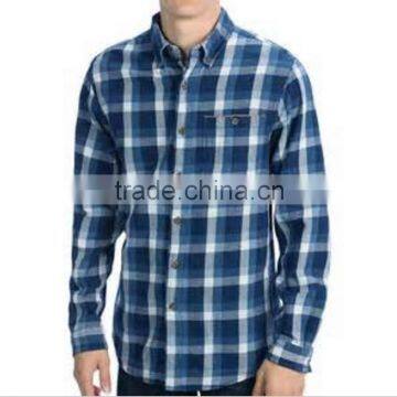 Cotton yarn dyed long sleeve mens plaid flannel shirt wholesale