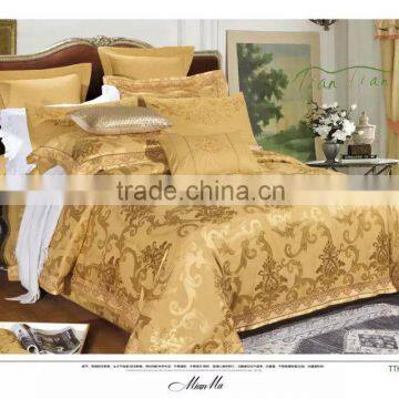 Jacquard Beige Colors Bedding Sets Golden Color Design photo-1