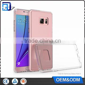 Top Selling Ultra Slim Crystal Clear Acrylic Hard Back Soft TPU Bumper Case for Samsung Galaxy Note 6 Clear Case China Wholesale