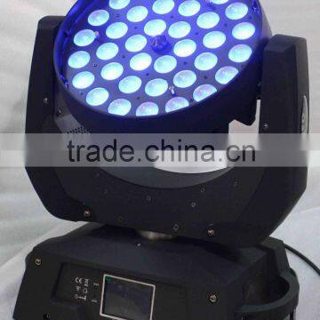 36pcs RGBWA+UV 6in1 Led Moving Head Light uv Wall Washer With Zoom Stage Light
