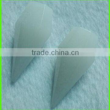 Fancy cut white jade pendulum gemstone findings/accessories/components for jewelry setting