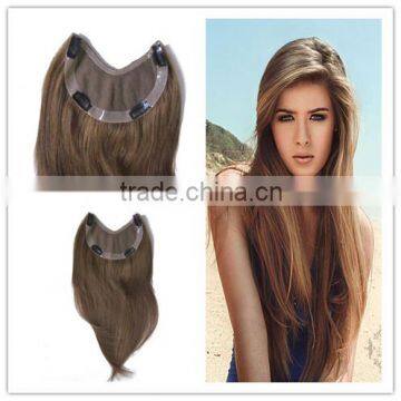 Human virgin hair V type toupee for women