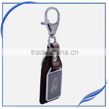 Promotion customized religious genuine leather keychain