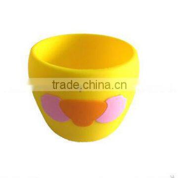 New style cute food grade safety kids silicone bowl with soft Enamel pattern