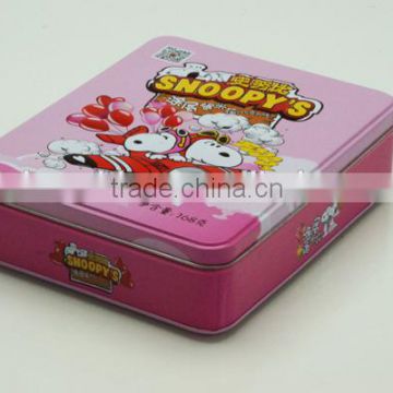 snoopy cartoon candy chocolate gift tin metal box for kids