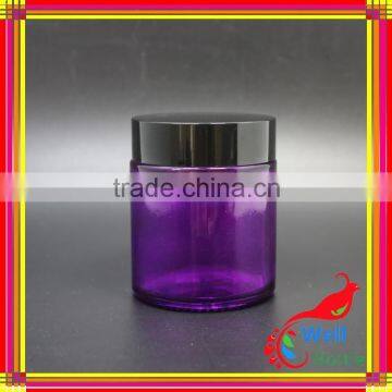 Purple Glass Cream Jar With 100g Glass Jar With Glass Jars for Cosmetics
