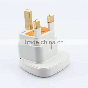3 pin standard grounding world to UK plug adapter with safety fuse and shutter