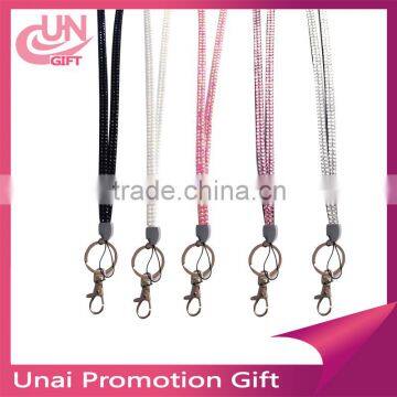 Hot Sale Weaving Rhinestone Lanyard Keychain made in China