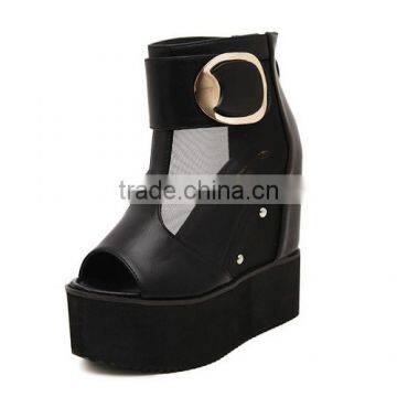 2016 factory wholesale sexy low heel wedge shoes PQ3699