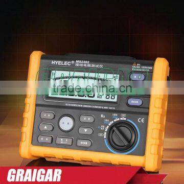 Digital Earth Ground Resistance Voltage Meter Tester 100 groups Data Storage 1-4K ohm 50V AC HYELEC MS2302