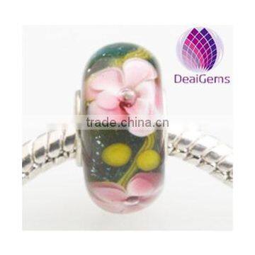 Factory price popular small flower big hole glass beads