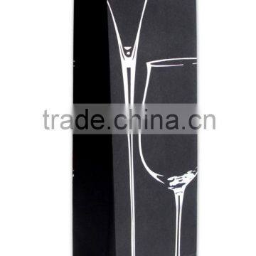 black card red wine bag with gold silver hotstamp