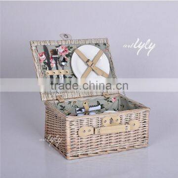 Rect Hand Made Willow Picnic Basket