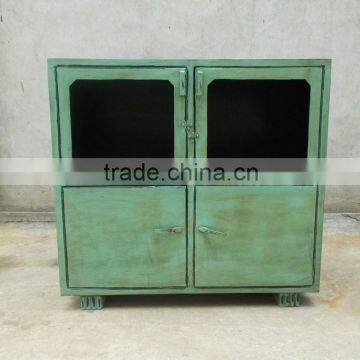 Green Vintage Industrial Metal Chest of Drawer Antique furniture