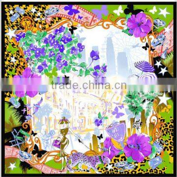 No MOQ Custom Photo Screen Print Silk Scarves