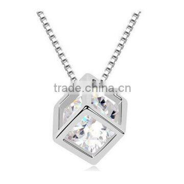 Authentic Austrian crystal cube necklace NEW