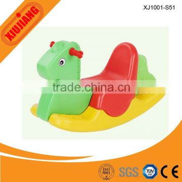 Colorful cheap plastic rocking horse for kids commercial park