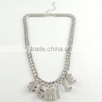 high quality silver necklace rhinestone crystal necklace wholesale pendant necklace