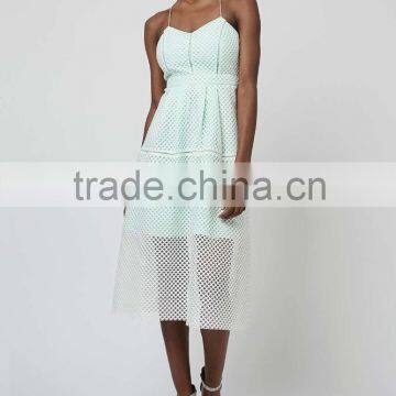 Double layer Airtex Slip Midi dress ,Adult Lady Girls Party Dress 2016