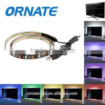 MultiColor RGB LED Strip Light, LED TV Background Lighting Kit With USB Cable /remote IR controller