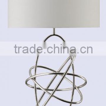 Chrome Plated Metal Base And Body With Fabric Lampshade Bedside Table Lamp Hotel Table Light Study Table Lamp