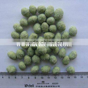 Wasabi flavour crisp coated peanut