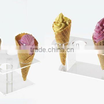 clear acrylic ice cream display for waffle cones