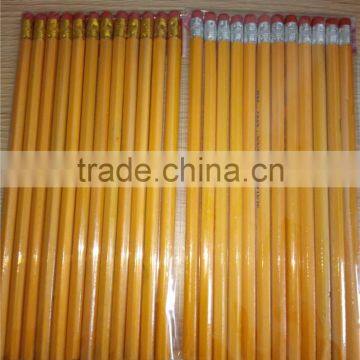 black lead wholesale wooden pencil with white or red erasers