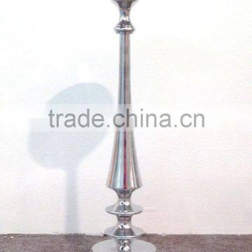 Aluminum mirror finish tall pillar holder candle holder