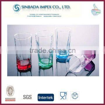 New colored glass tumbler bottom colored tumbler