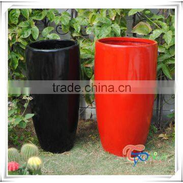 Hot sale glossy fiberglass bright color flower pot garden planter