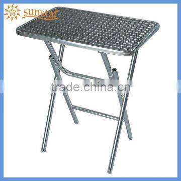 Cheap Stainless steel table top & Aluminium Frame Folden Dining Table L83204