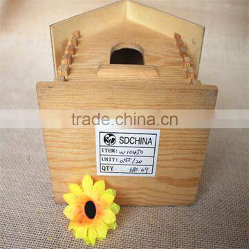 Cheap Wood Cutting Toys Wood Toy Indoor Bird Houses With Fixed Round Wooden Window photo-5