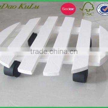 factory wholesale top quality wood serving tray with wheel,wooden tray with wheel