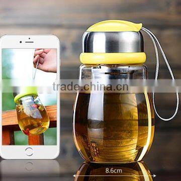 Glass Cute Water Bottle With Tea photo-4