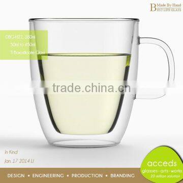 Unique Shaped Coffee Tea Double Wall Milk Glass Cup photo-2