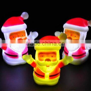 led Santa Claus pvc night light toys, christmas LED glowing flashing toy, Hot selling flashing night light toy