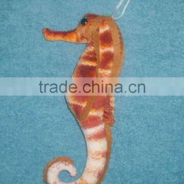 Sea horse shaped plush pendant