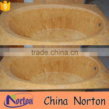 Hand-carved yellow marble natural stone bathtub for sale NTS-BA003L