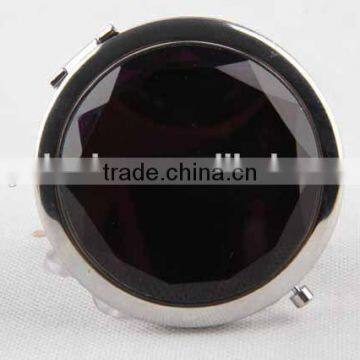 Flip Type Metal Gemstone Shaped Round Mirror With Snap Hook/mirror photo-4