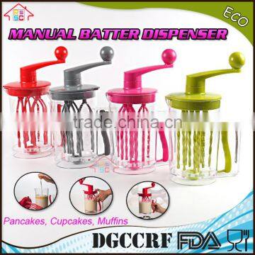 Kitchen Plastic 2-In-1 Cupcake Batter Dispenser Hand Food Cake Dough Mixer Cup photo-2