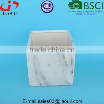 12cm Marble Design Ceramic Square Plant Pot photo-5