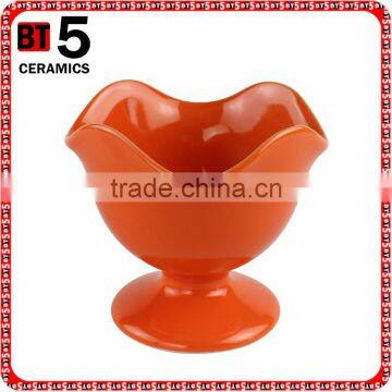 Orange color custom ceramic ice cream sundae bowls