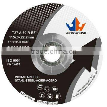 4-1/2" 115x3x22.2mm Grinding wheel for metal: steel and stainless steel