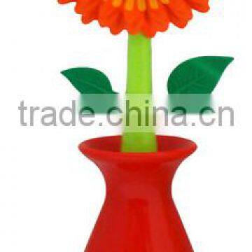 2016 New Plastic Flower Kitchen Dish and Pan Brush photo-2