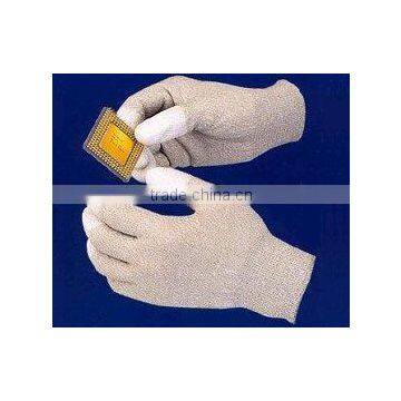 antistatic pu glove,finger fit(copper fibre)