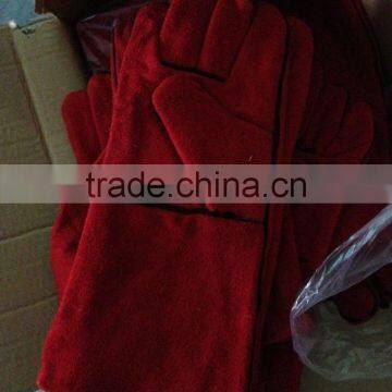 DDSAFETY 2017 Red Cow Split Welder Gloves With Lining And Palm photo-4